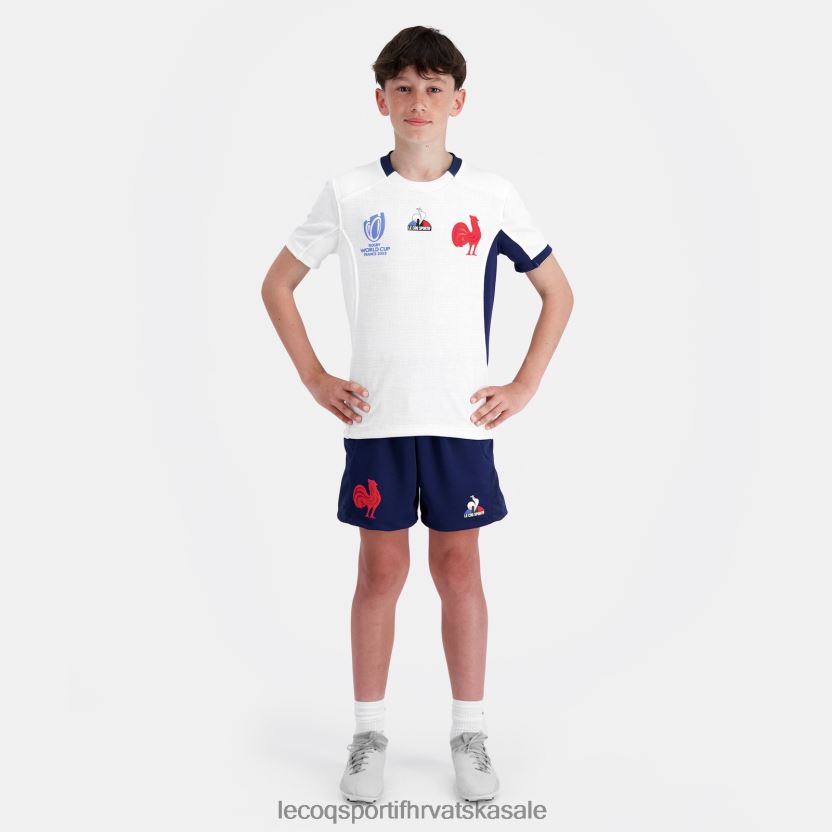 Le Coq Sportif replika dresa XV de France - Svjetsko prvenstvo u ragbiju 2023 bijeli djece 840R4L695 odjeća