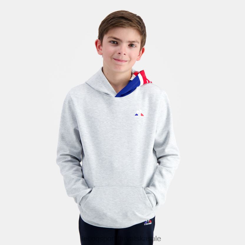 Le Coq Sportif majica s kapuljačom siva djece 840R4L393 odjeća