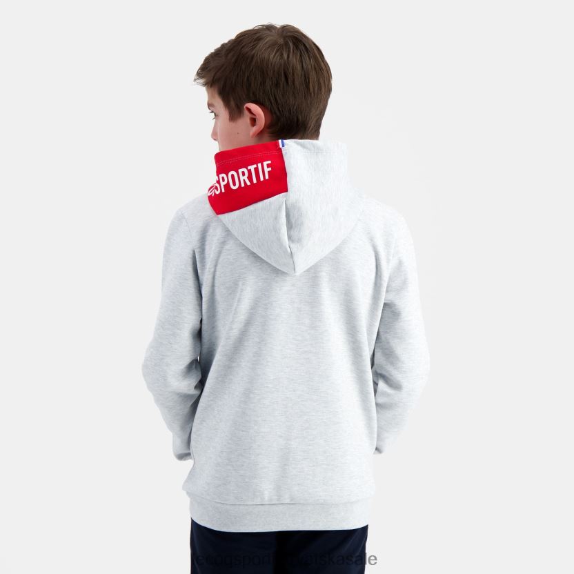 Le Coq Sportif majica s kapuljačom siva djece 840R4L393 odjeća