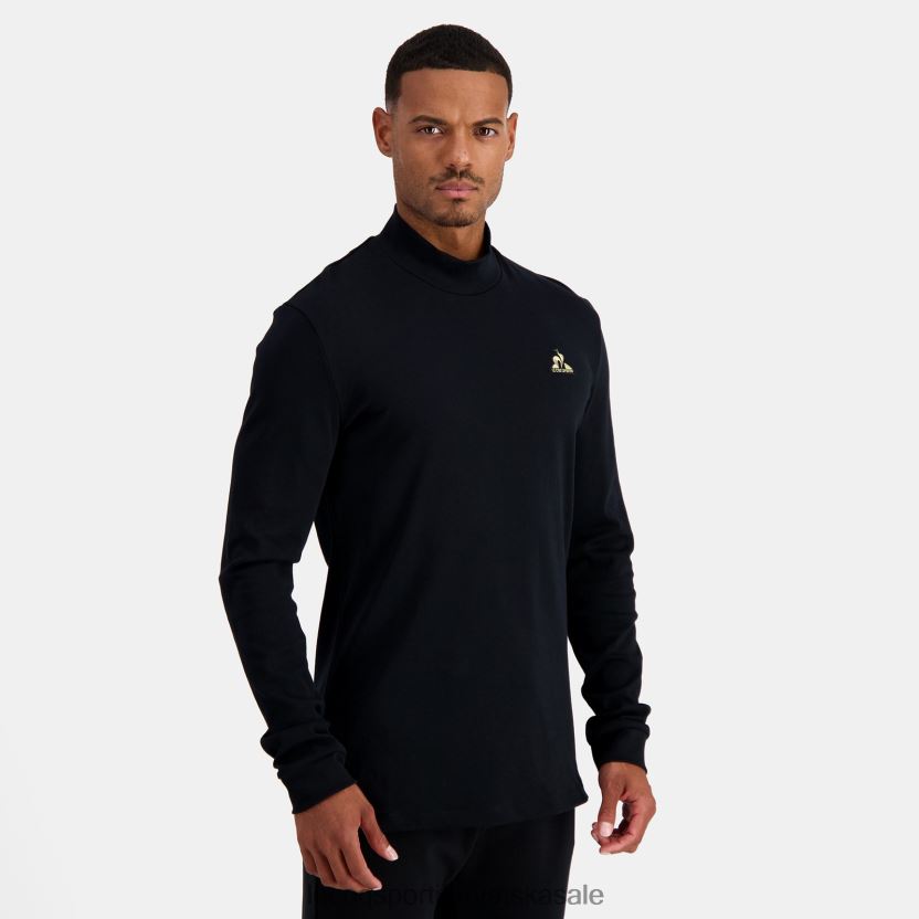 Le Coq Sportif majica dugih rukava crna muškarci 840R4L461 odjeća