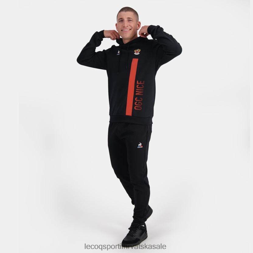 Le Coq Sportif majica s kapuljačom crna muškarci 840R4L15 odjeća