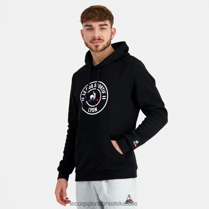 Le Coq Sportif majica s kapuljačom crna muškarci 840R4L43 odjeća