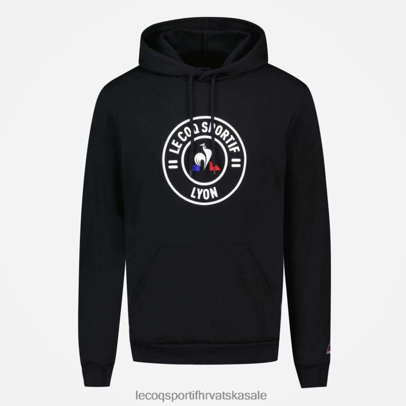 Le Coq Sportif majica s kapuljačom crna muškarci 840R4L43 odjeća