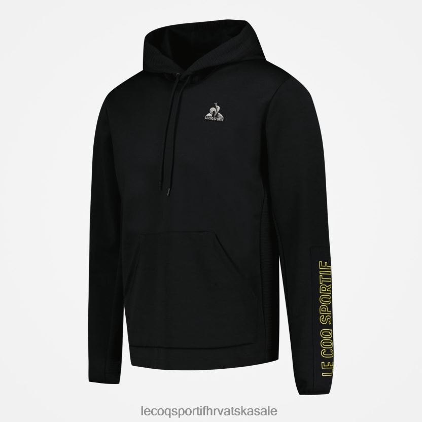 Le Coq Sportif majica s kapuljačom crna muškarci 840R4L440 odjeća