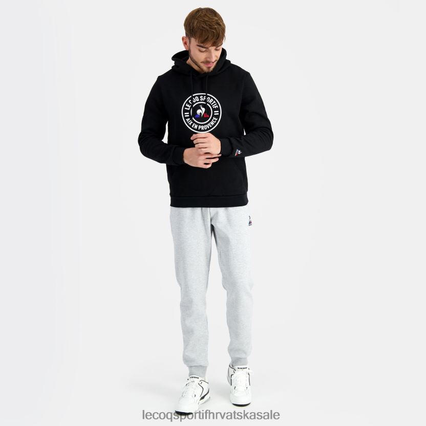 Le Coq Sportif majica s kapuljačom crna muškarci 840R4L46 odjeća