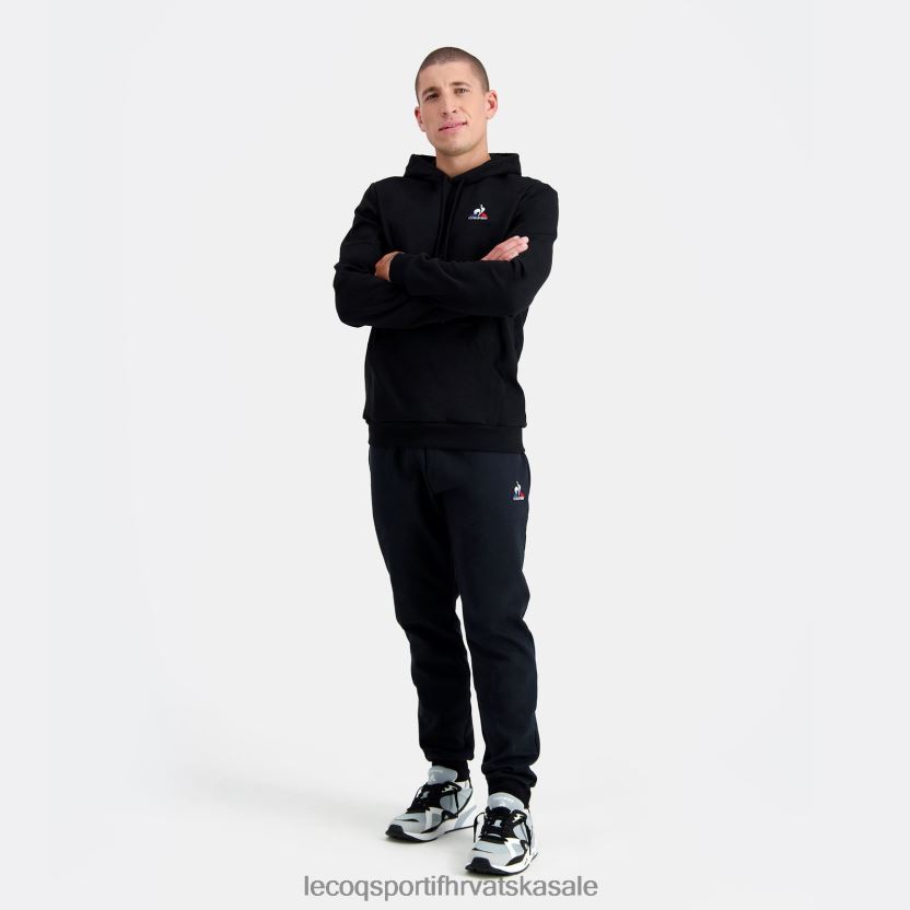 Le Coq Sportif majica s kapuljačom crna muškarci 840R4L65 odjeća