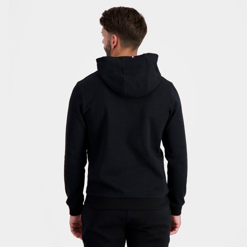 Le Coq Sportif majica s kapuljačom crna muškarci 840R4L7 odjeća