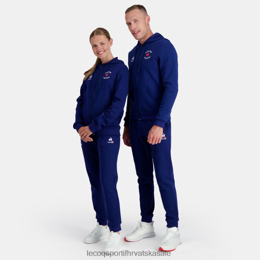 Le Coq Sportif majica s kapuljačom i patentnim zatvaračem - francusko ragbi plava muškarci 840R4L28 odjeća