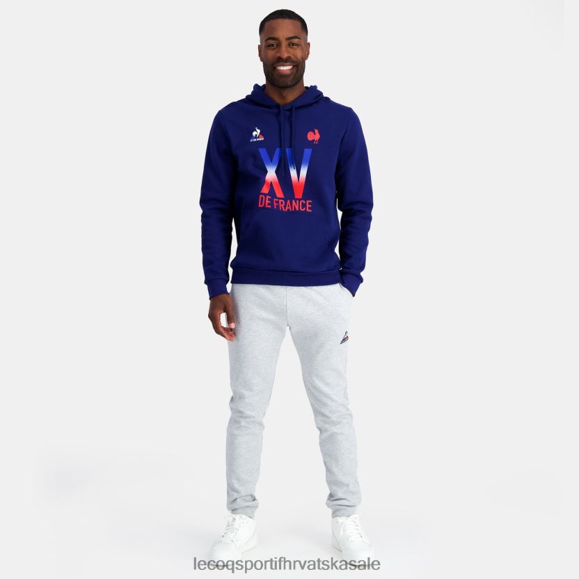 Le Coq Sportif majica s kapuljačom - xv de france plava muškarci 840R4L25 odjeća