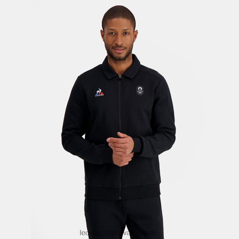 Le Coq Sportif majica s patentnim zatvaračem crna muškarci 840R4L489 odjeća