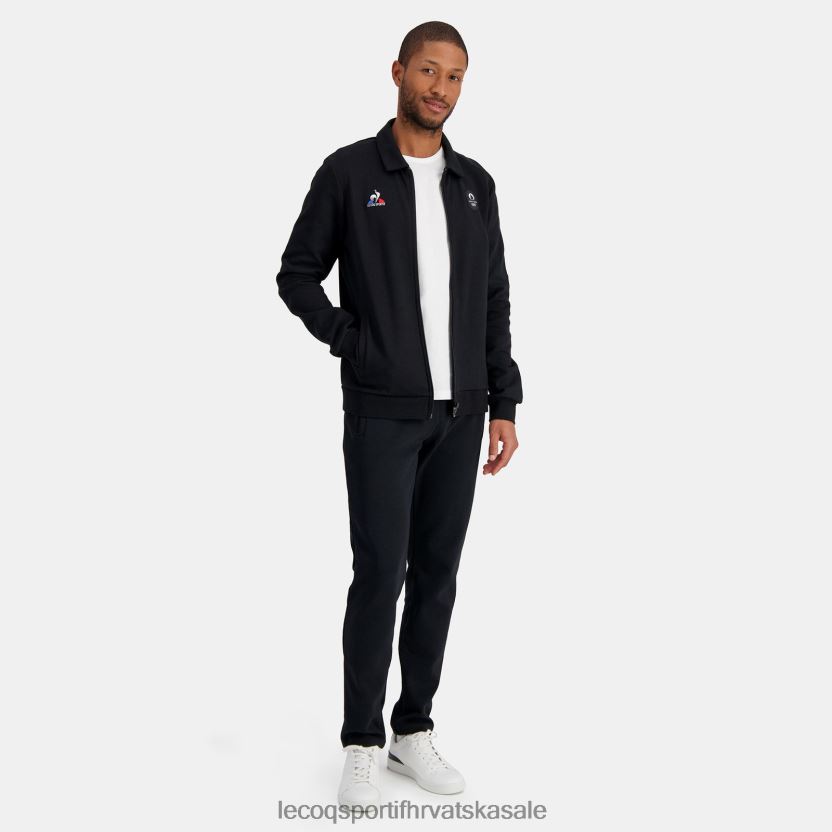 Le Coq Sportif majica s patentnim zatvaračem crna muškarci 840R4L489 odjeća