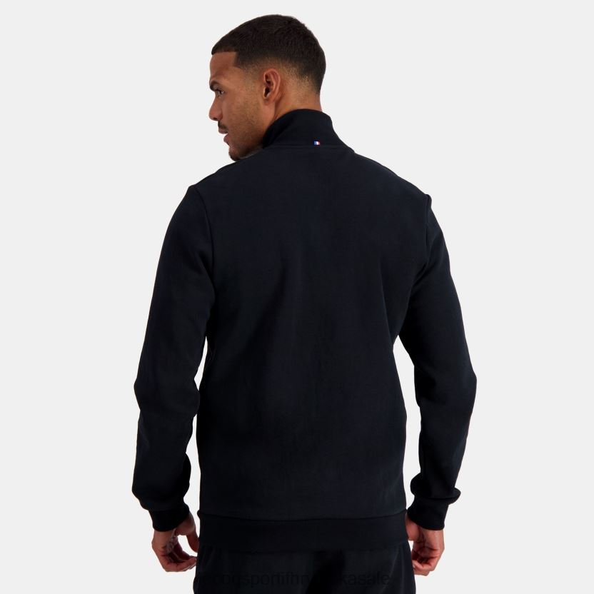 Le Coq Sportif majica s patentnim zatvaračem crna muškarci 840R4L51 odjeća