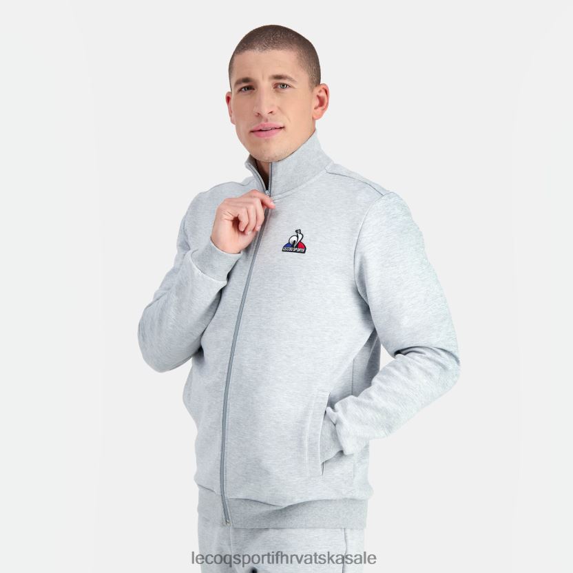 Le Coq Sportif majica s patentnim zatvaračem siva muškarci 840R4L57 odjeća