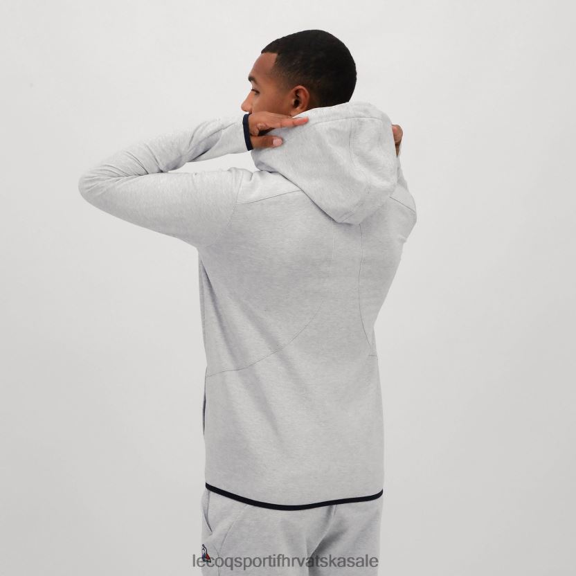 Le Coq Sportif siva majica s kapuljačom i patentnim zatvaračem muškarci 840R4L485 odjeća