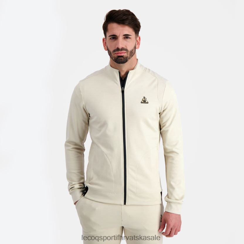 Le Coq Sportif smeđa majica s patentnim zatvaračem muškarci 840R4L8 odjeća