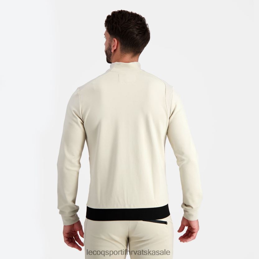 Le Coq Sportif smeđa majica s patentnim zatvaračem muškarci 840R4L8 odjeća